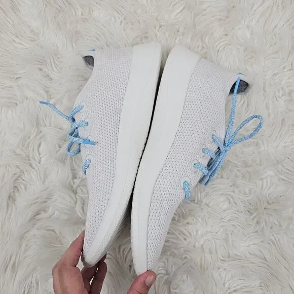 All Birds Tree Runners White Aqua Teal Mesh Men's Size 11 NWOB Athletic Sneaker